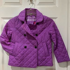 Crewcuts quilted little girls purple jacket size 6/7 ..